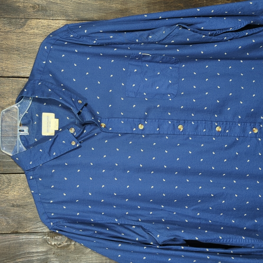 Obey Propaganda blue paisley casual button down shirt size XL